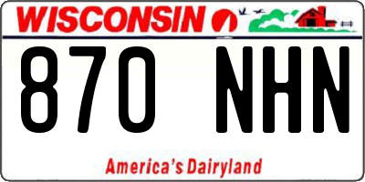 WI license plate 870NHN
