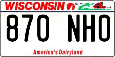 WI license plate 870NHO