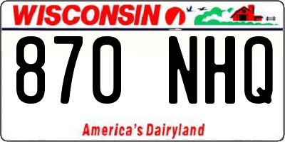 WI license plate 870NHQ