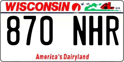 WI license plate 870NHR