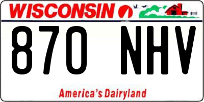 WI license plate 870NHV