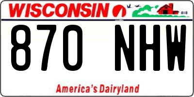 WI license plate 870NHW
