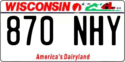 WI license plate 870NHY