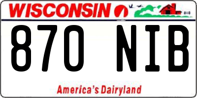 WI license plate 870NIB