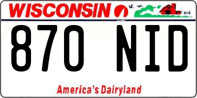 WI license plate 870NID
