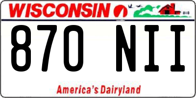 WI license plate 870NII
