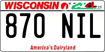 WI license plate 870NIL