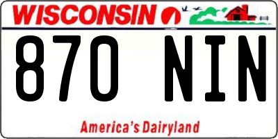 WI license plate 870NIN