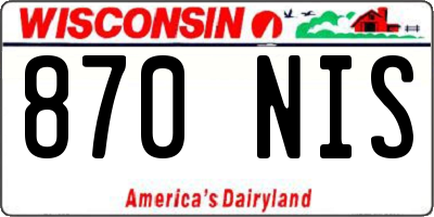 WI license plate 870NIS
