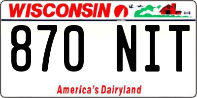 WI license plate 870NIT