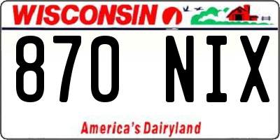 WI license plate 870NIX