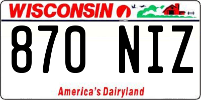 WI license plate 870NIZ