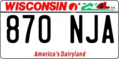 WI license plate 870NJA