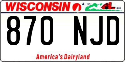WI license plate 870NJD
