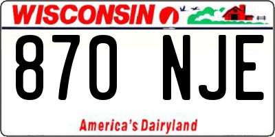 WI license plate 870NJE