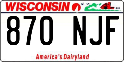 WI license plate 870NJF