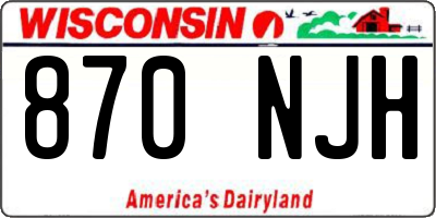 WI license plate 870NJH