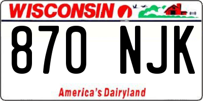 WI license plate 870NJK
