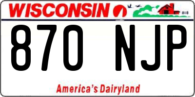 WI license plate 870NJP