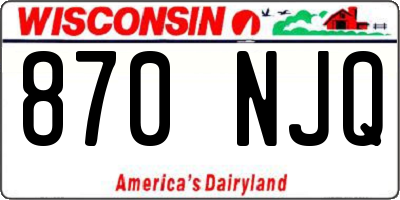 WI license plate 870NJQ