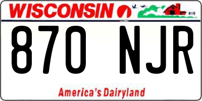 WI license plate 870NJR