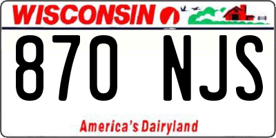 WI license plate 870NJS