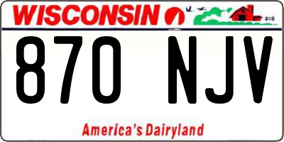 WI license plate 870NJV