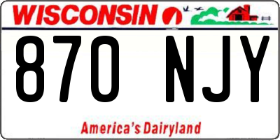WI license plate 870NJY