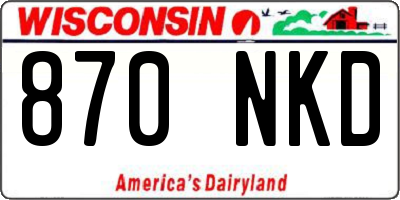 WI license plate 870NKD