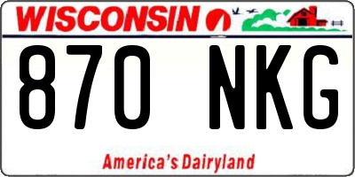 WI license plate 870NKG