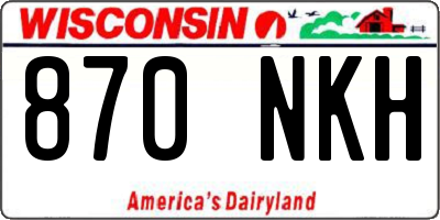 WI license plate 870NKH