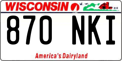 WI license plate 870NKI