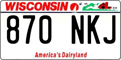WI license plate 870NKJ