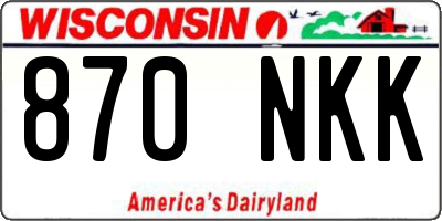 WI license plate 870NKK