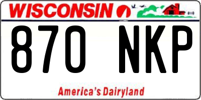WI license plate 870NKP