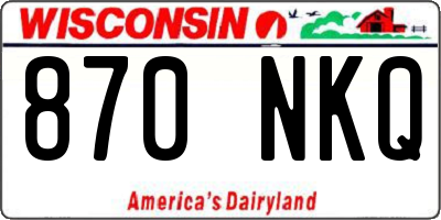 WI license plate 870NKQ
