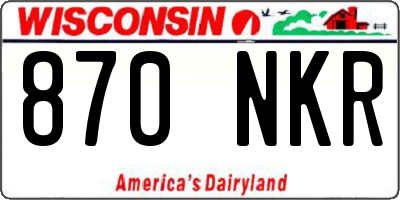 WI license plate 870NKR