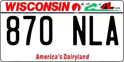 WI license plate 870NLA