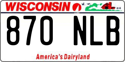 WI license plate 870NLB