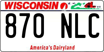 WI license plate 870NLC