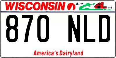 WI license plate 870NLD