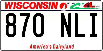 WI license plate 870NLI