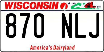 WI license plate 870NLJ
