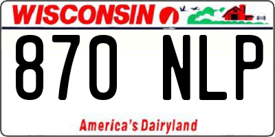 WI license plate 870NLP