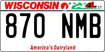 WI license plate 870NMB
