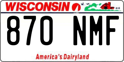 WI license plate 870NMF