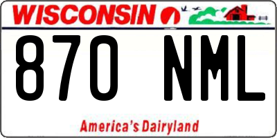 WI license plate 870NML