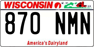 WI license plate 870NMN