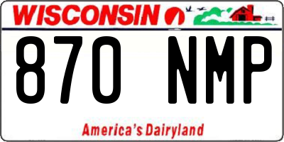 WI license plate 870NMP
