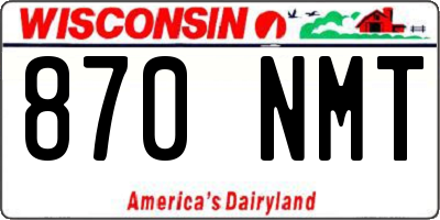 WI license plate 870NMT
